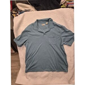 Haggar Mens XL Polo Shirt Blue Short Sleeve Collared Casual Top 029